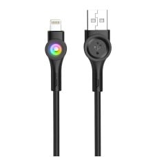 Foneng X59 USB prie Lightning kabelis, LED, 3A, 1m (juodas)