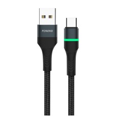 Foneng X79 USB į USB-C laidas, LED, pintas, 66 W, 1 m (juodas)