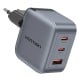 GaN Vention USB-C+C+A 70W Charger (Gray)