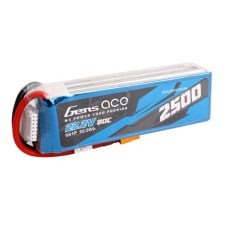 Gens ace 2500mAh 22.2V 80C 6S1P Lipo baterijų paketas su XT60 kištuku