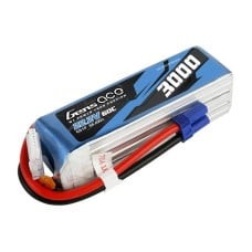 Gens ace 3000mAh 22.2V 60C 6S1P Lipo baterijų paketas su EC5 kištuku