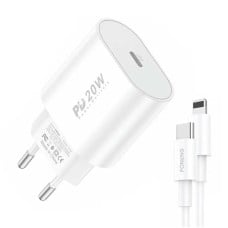 Fast charger Foneng 1x USB PD 3.0 EU39 + USB C - Lightning