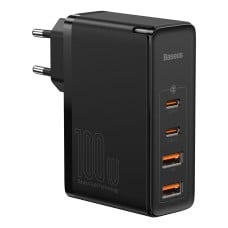 Greitas kelioninis Baseus GaN2 Pro įkroviklis 2x USB + 2x USB-C, 100W, EU (juodas)