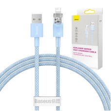 Greito įkrovimo kabelis Baseus Explorer USB su Lightning 2.4A 1M (mėlynas)