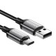 Greito įkrovimo laidas Rocoren USB-A į USB-C Retro Series 2m 3A (pilkas)