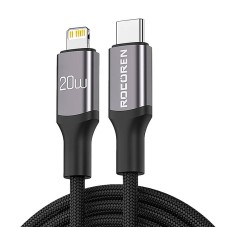 Fast Charging cable Rocoren USB-C to Lightning Retro Series 1m (grey)