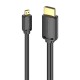 HDMI-D kištukas su HDMI-A kištukas 4K HD kabelis 2 m ventiliacija AGIBH (juodas)