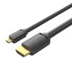 HDMI-D kištukas su HDMI-A kištukas 4K HD kabelis 2 m ventiliacija AGIBH (juodas)