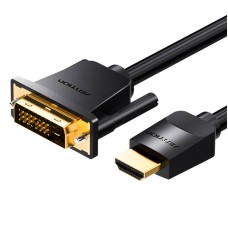 HDMI į DVI kabelis 1 m ventiliacijos ABFBF (juodas)