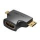 HDMI – mini/micro HDMI adapteris 2in1 Vention AGFB0 (juodas)