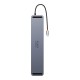 Hub 11in1 Baseus EliteJoy Gen2 serijos USB-C iki 3xUSB 3.0 + USB 2.0 + USB-C PD + USB-C + RJ45 + HDMI + lizdas 3.5 mm + SD/TF (pilka)