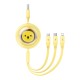 Charging Cable 3w1 Baseus USB to USB-C, USB-M, Lightning 3.5A, 1.1m (yellow)