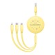 Charging Cable 3w1 Baseus USB to USB-C, USB-M, Lightning 3.5A, 1.1m (yellow)