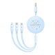 Charging Cable 3w1 Baseus USB to USB-C, USB-M, Lightning 3.5A, 1.1m (blue)