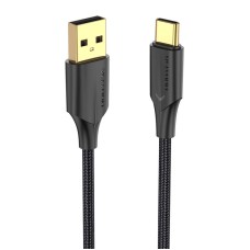 Įkrovimo laidas nuo USB 2.0 iki USB-C Vention CTFBF LED 3A 1m (juodas)