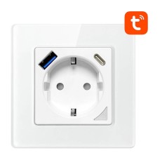Smart WiFi wall socket Avatto N-WOT10-USB-W TUYA USB USB-C - white
