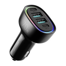 Joyroom JR-CL29 car charger, 2x USB-C PD, 2x USB 70W (black)