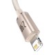 Kabel USB do iP Baseus Crystal Shine, 2.4A, 1.2m (žemas)