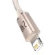 Kabel USB do iP Baseus Crystal Shine, 2.4A, 2m (różowy)