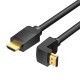 Kabelis HDMI ventiliacija AAQBG 1.5 m kampas 270° (juodas)