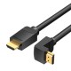 Kabelis HDMI ventiliacija AAQBH 2m kampas 270° (juodas)