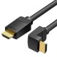 Kabelis HDMI ventiliacija AARBG 1.5 m kampas 90° (juodas)