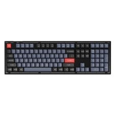 Keychron V6 QMK/VIA RGB rankenėlė ruda jungiklio mechaninė klaviatūra (juoda)