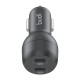 Car charger Budi 2x USB-C 40W PD - black