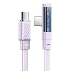 Laidas iš USB-C į USB-C Mcdodo CA-3454 90 laipsnių 1.8 m su LED (violetinė)