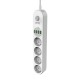 Power strip with 4 AC sockets 4x USB LDNIO 2m - white