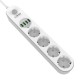 Power strip with 4 AC sockets 4x USB LDNIO 2m - white