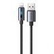 Mcdodo CA-5660 USB-A ir Lightning laidas su mirksinčia lempute 1.2 m (juoda)