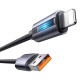 Mcdodo CA-5660 USB-A ir Lightning laidas su mirksinčia lempute 1.2 m (juoda)