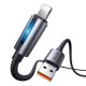 Mcdodo CA-5660 USB-A ir Lightning laidas su mirksinčia lempute 1.2 m (juoda)