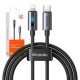 Mcdodo CA-5710 USB-C prie Lightning laidas su 36 W mirksinčia lempute, 1.2 m (juoda)