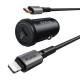 Mcdodo CC-7492 car charger, USB-C, 30W + USB-C to Lightning cable (black)