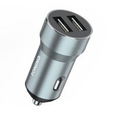 Metal car charger dual USB Foneng C08 2.4A (silver)