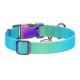 Nylon collar with QR code for Waudog gradient dog, blue , size L