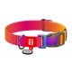 Nylon collar with QR code for Waudog gradient dog, orange , size XL