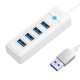 Orico Hub adapteris USB prie 4x USB 3.0, 5 Gbps, 0.15 m (baltas)