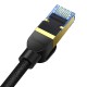 Braided network cable cat.7 Baseus Ethernet RJ45, 10Gbps, 0.5m (black)