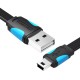 Flat USB 2.0 A to Mini 5-pin cable Vention VAS-A14-B050 0.5m Black