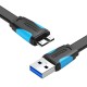 Flat USB 3.0 A to Micro-B cable Vention VAS-A12-B025 0.25m Black