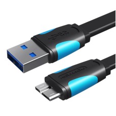 Vention flat USB 3.0 A - Micro-B cable 0.5m - Black