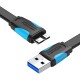 Flat USB 3.0 A to Micro-B cable Vention VAS-A12-B100 1m Black