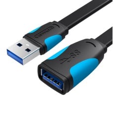 Plokščias USB 3.0 plėtinys Ventiliacija VAS-A13-B150 1.5 m juoda