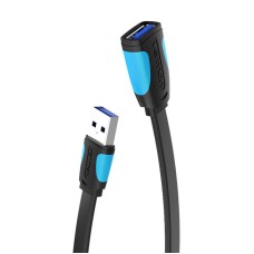 Plokščias USB 3.0 plėtinys Ventiliacija VAS-A13-B300 3m juoda