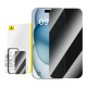 Privacy Tempered Glass Baseus Superior, skirtas iPhone 15 +valymo rinkiniui ir EasyStick (skaidrus)