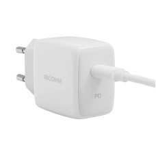 Wall Charger 25W PD Ricomm RC251 EU, 1xUSB-C + 2.1m USB-C Cable