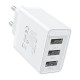 Wall charger 3x USB Vention FEAW0-EU, 2.4A, 12W (white)